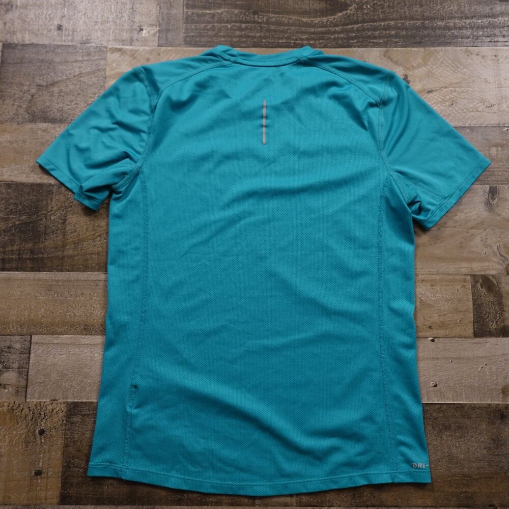 Nike Running Dri-FIT Men’s Size Medium Teal Blue Athletic Short Sleeve Shirt - Picture 7 of 10